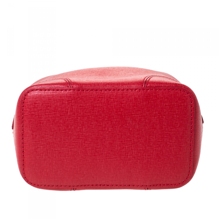 Pre Owned Furla Red Leather Stacy Drawstring Crossbody Bag