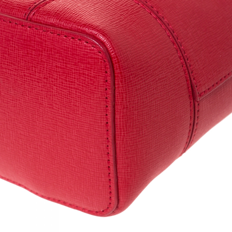 Pre Owned Furla Red Leather Stacy Drawstring Crossbody Bag