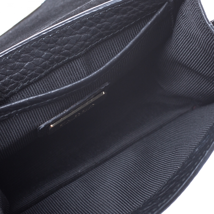 Pre Owned Furla Black/Beige Leather and Snakeskin Effect Mini Metropolis Crossbody Bag