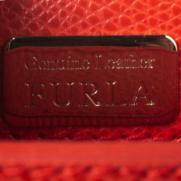 Pre Owned Furla Orange Leather Metropolis Coin Purse