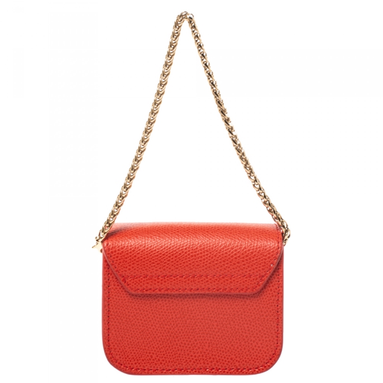Pre Owned Furla Orange Leather Metropolis Coin Purse