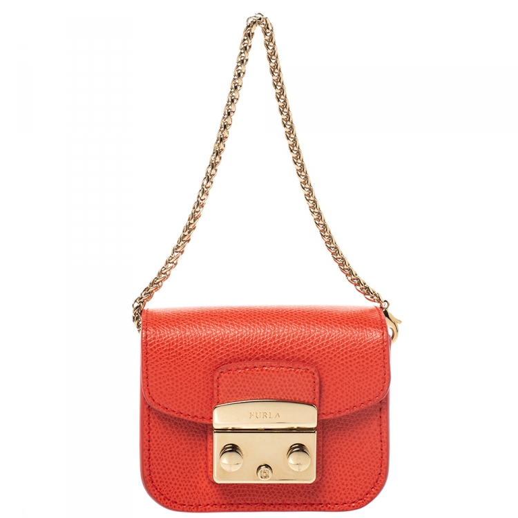 Furla Orange Leather Metropolis Coin Purse Furla | The Luxury Closet