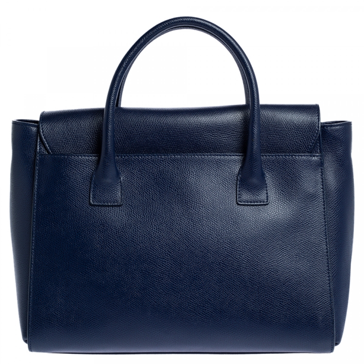 مملوكة مسبقًا Furla Navy Blue Leather Large Metropolis Satchel