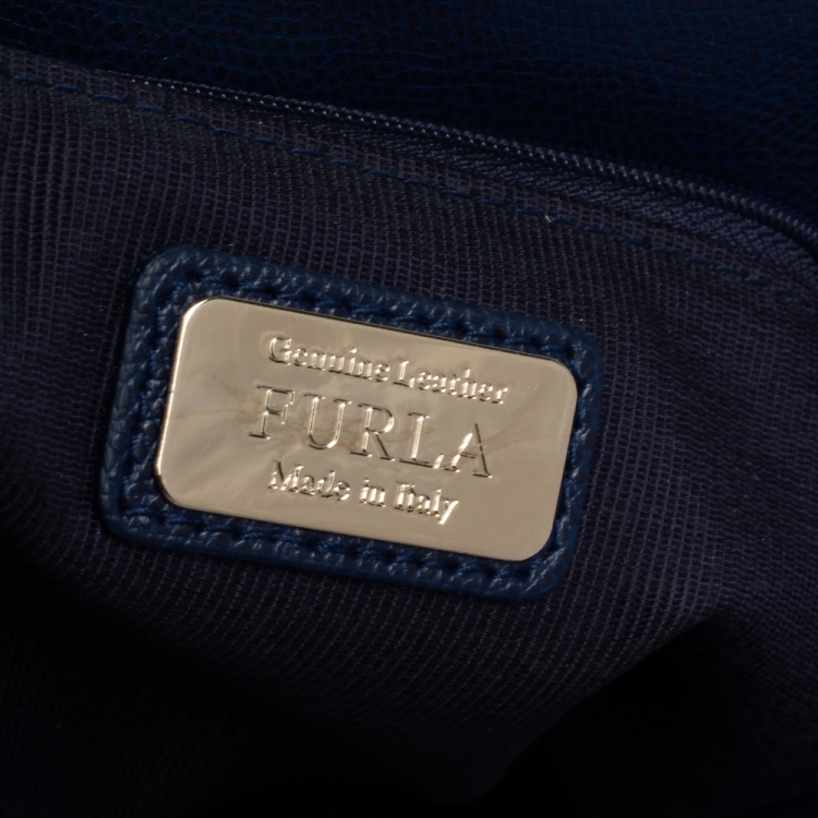 مملوكة مسبقًا Furla Navy Blue Leather Large Metropolis Satchel