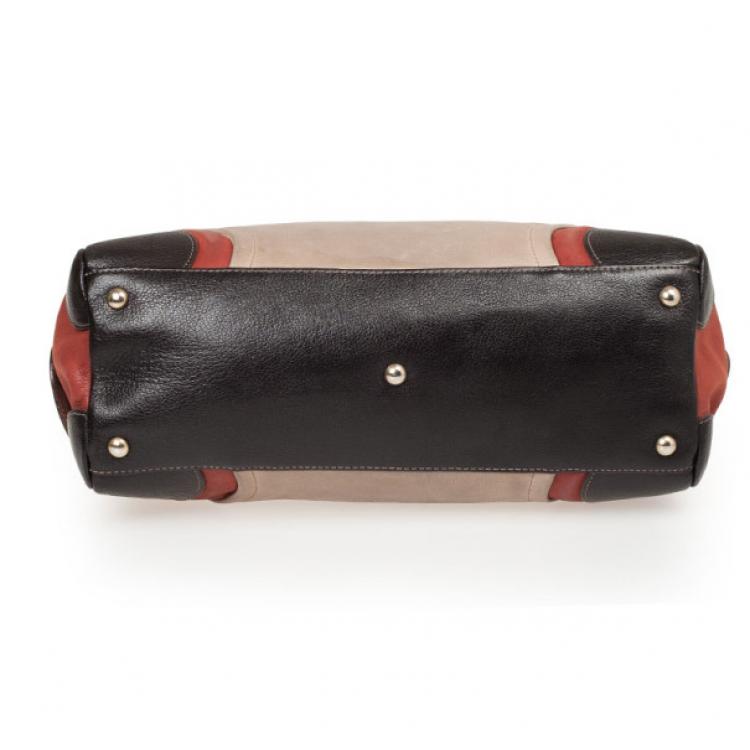 Pre Owned Furla Tan Royal Popper Colour Block Tote