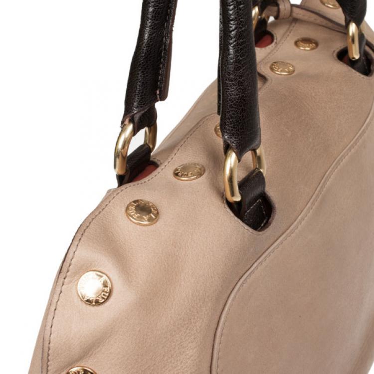 Pre Owned Furla Tan Royal Popper Colour Block Tote