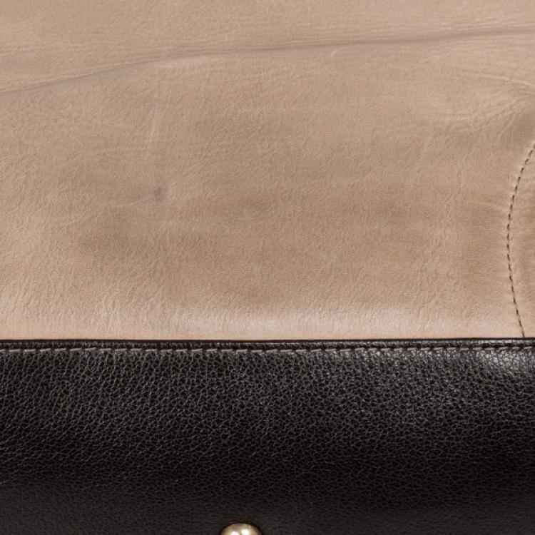 Pre Owned Furla Tan Royal Popper Colour Block Tote