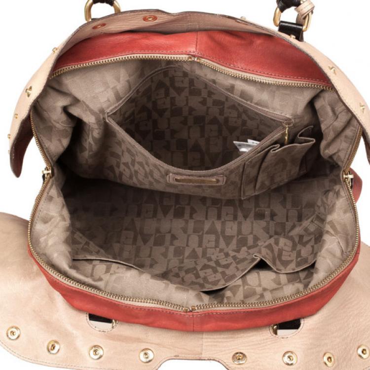 Pre Owned Furla Tan Royal Popper Colour Block Tote