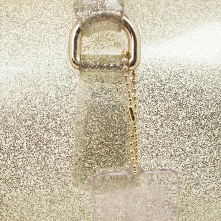 Pre Owned Furla Silver Glitter Candy Rubber Satchel