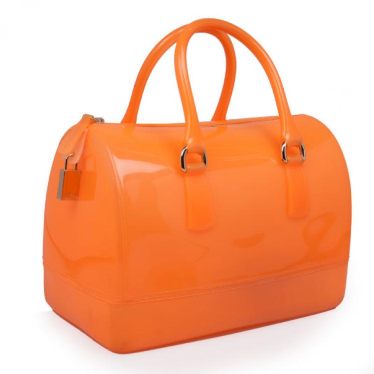 Pre Owned Furla Orange Candy Bag