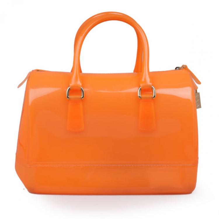 Pre Owned Furla Orange Candy Bag
