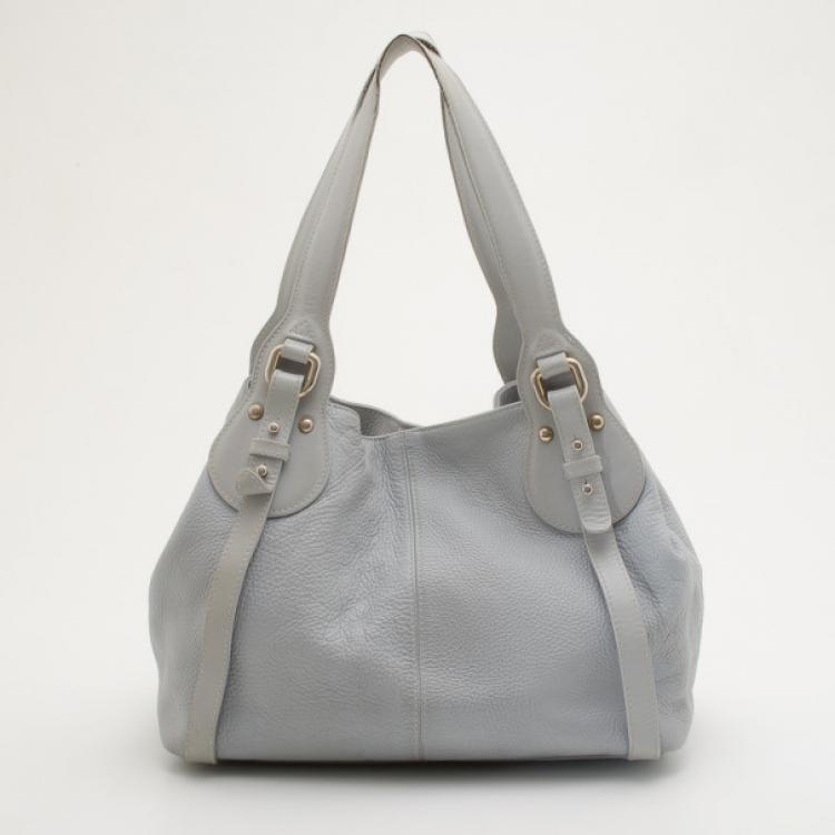 Pre Owned Furla Ametista Leather Buckle Detail Hobo Bag 