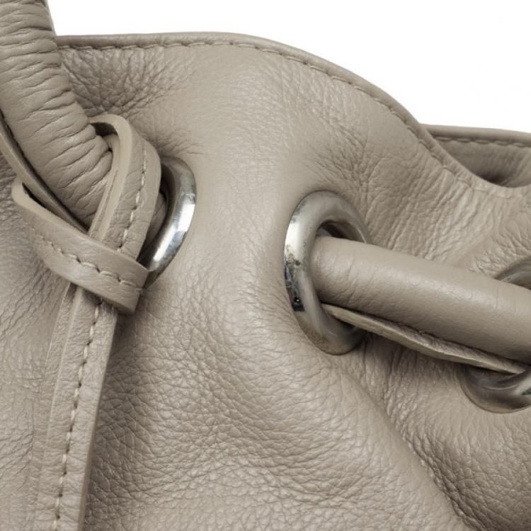 Pre Owned Furla Grey Leather 'Carmen XL' Shopper Tote