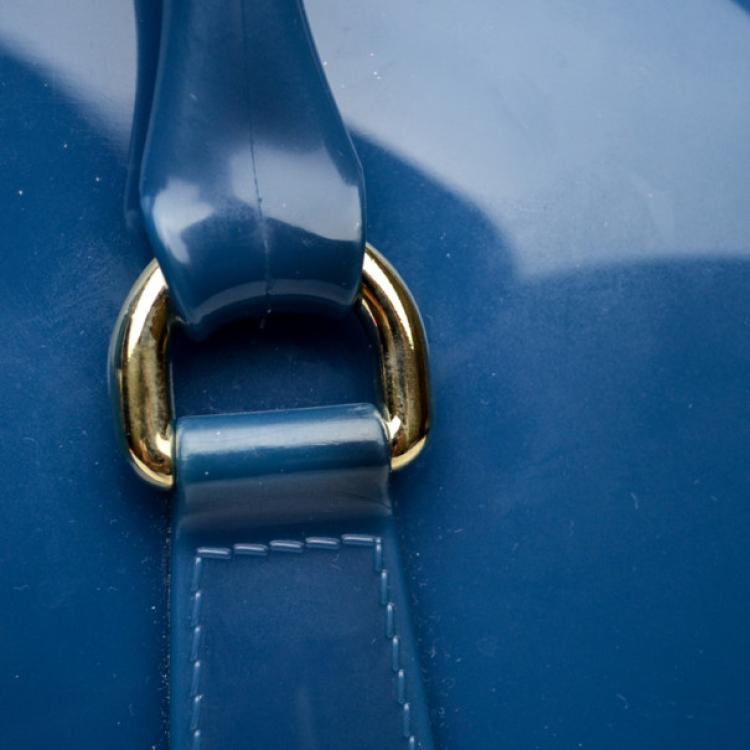 Pre Owned Furla Blue Candy Rubber Satchel