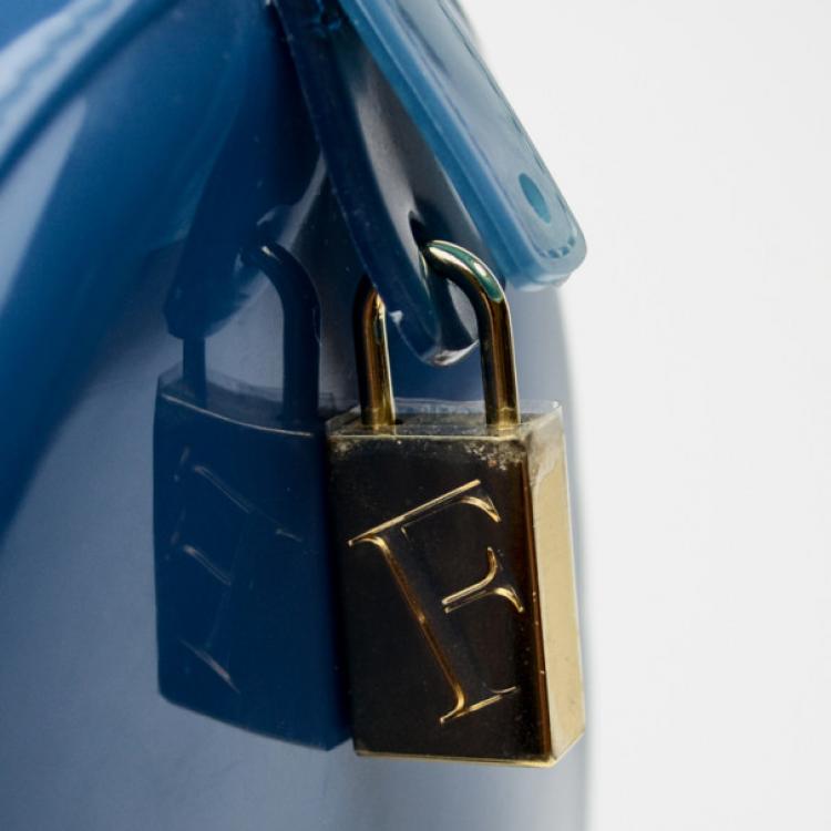 Pre Owned Furla Blue Candy Rubber Satchel