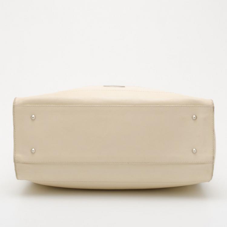 Pre Owned Furla Beige Canvas Shopper Tote