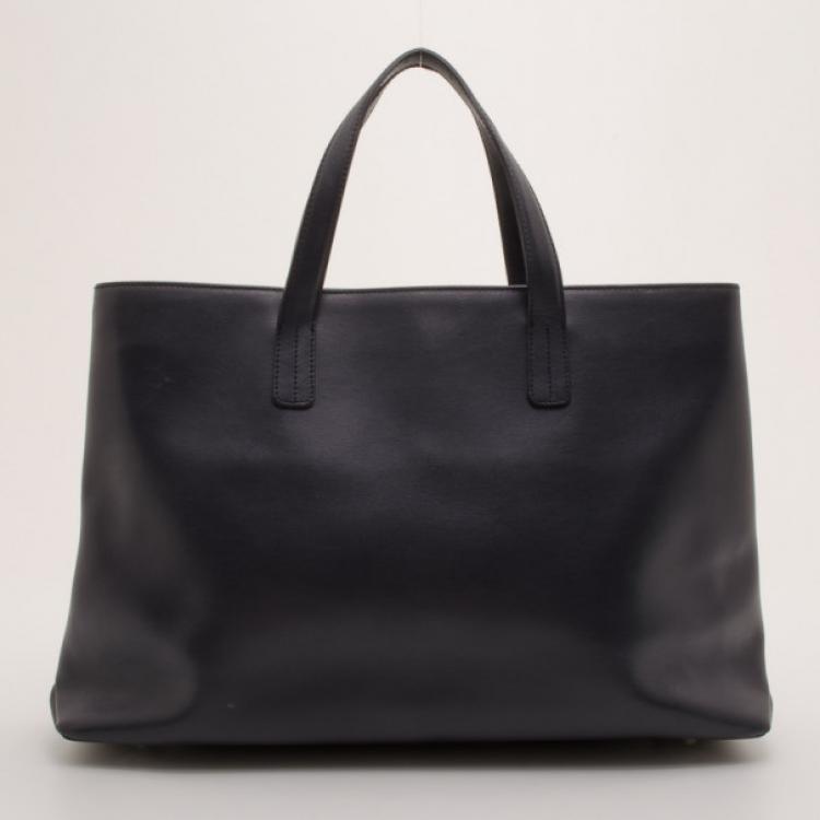 Pre Owned Furla Large Black Leather Tote 