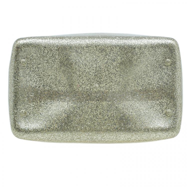Pre Owned Furla Gold Glitter Rubber Candy Satchel Bag