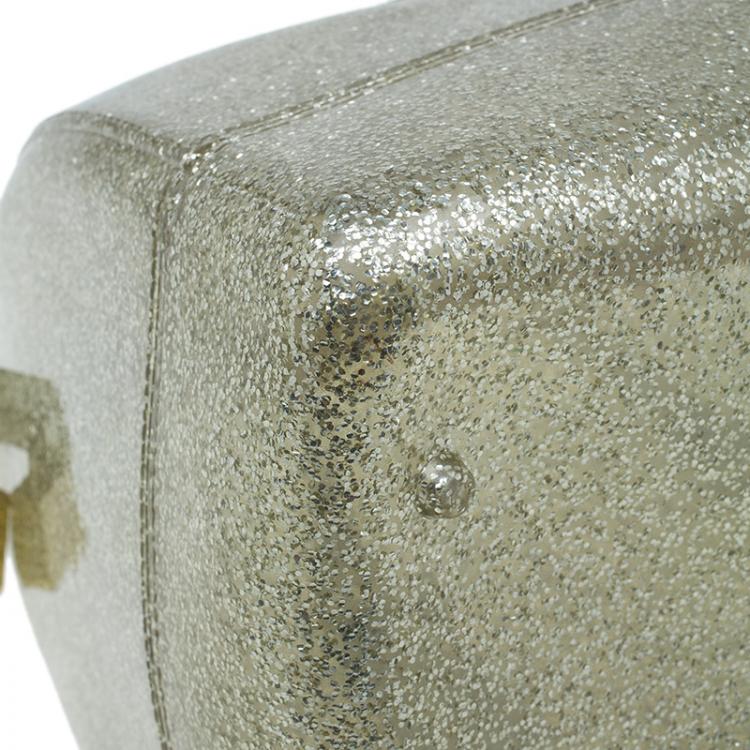 Pre Owned Furla Gold Glitter Rubber Candy Satchel Bag