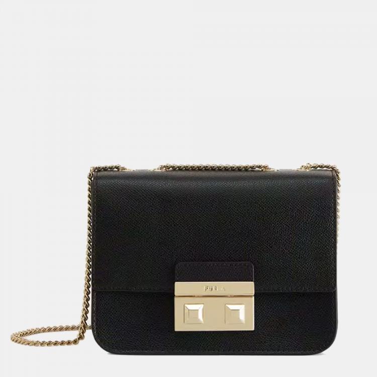Furla Black Leather Mini Bella Crossbody Bag Furla | The Luxury Closet