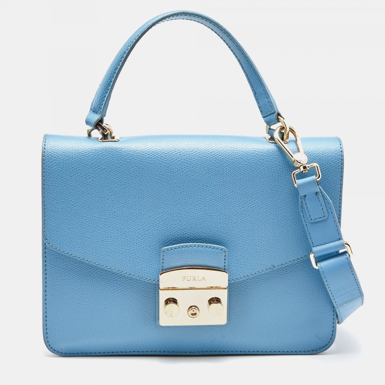 Furla Blue Leather Metropolis Top Handle Bag Furla | The Luxury Closet