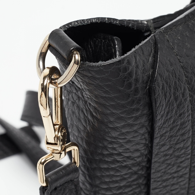 Pre Owned Furla Black Pebbled Leather Small Capriccio Tote