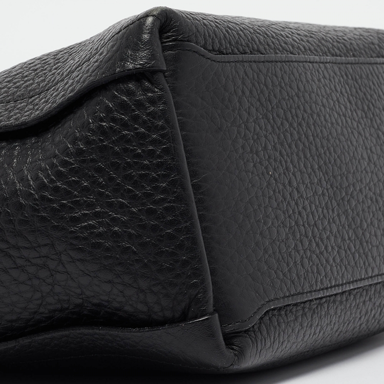 Pre Owned Furla Black Pebbled Leather Small Capriccio Tote