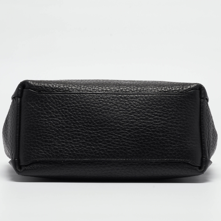 Pre Owned Furla Black Pebbled Leather Small Capriccio Tote
