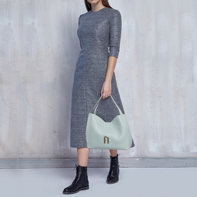 Pre Owned Furla Light Blue Leather Primula Tote