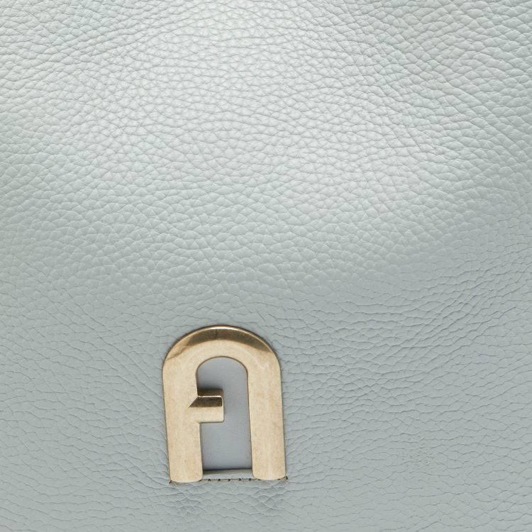 Pre Owned Furla Light Blue Leather Primula Tote