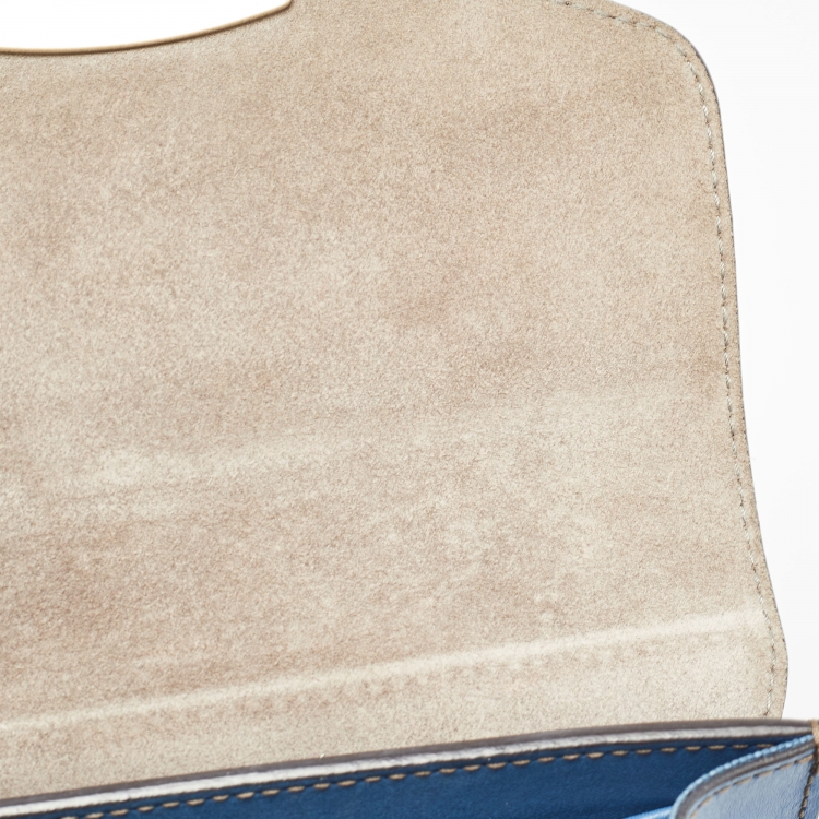Pre Owned Furla Blue Leather Mini Metropolis Crossbody Bag