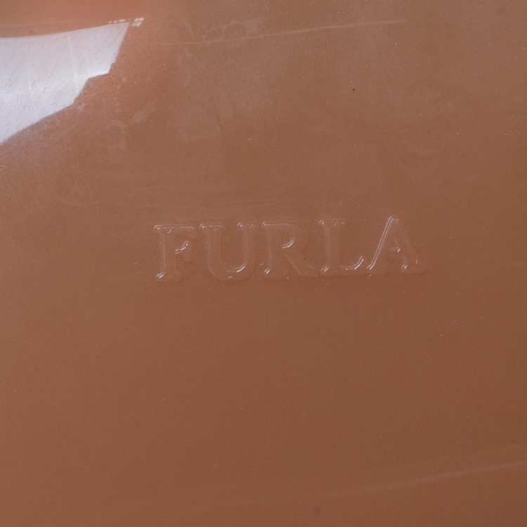 Pre Owned Furla Orange Rubber Candy Satchel