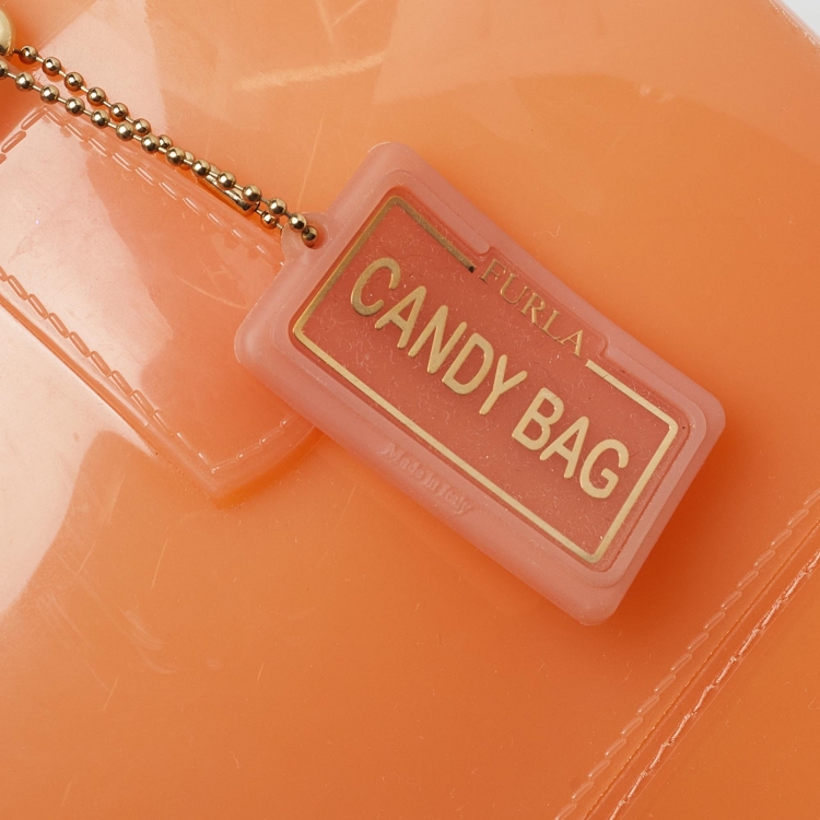 Pre Owned Furla Orange Rubber Candy Satchel