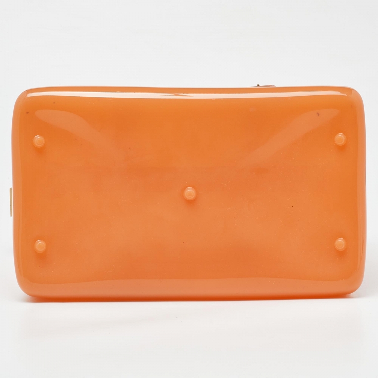 Pre Owned Furla Orange Rubber Candy Satchel
