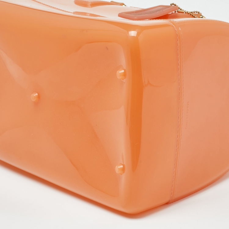 Pre Owned Furla Orange Rubber Candy Satchel