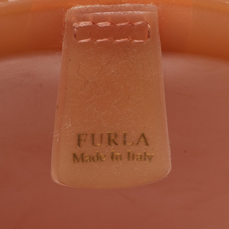 Pre Owned Furla Orange Rubber Candy Satchel