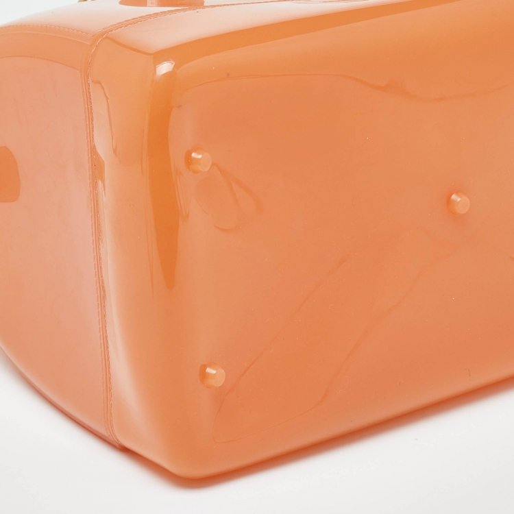 Pre Owned Furla Orange Rubber Candy Satchel