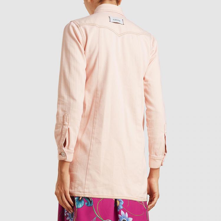 Pre Owned Ganni Pink Denim Shirt DK  34
