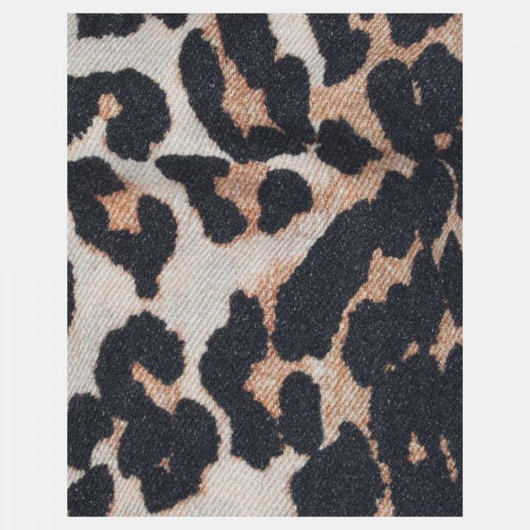 Pre Owned Ganni Multicolor Animal Print Denim Jeans M Waist 28"