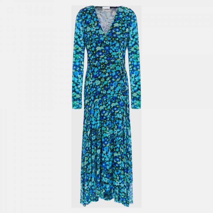 Pre Owned Ganni Polyamid Maxi Dress EU 44