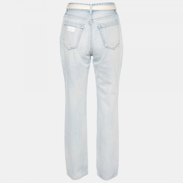 Pre Owned Ganni Blue Denim Swigy Straight Fit Jeans S/Waist 27"