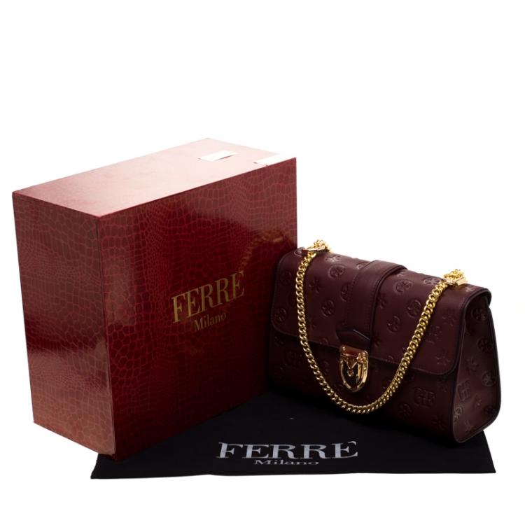 Pre Owned Gianfranco Ferre Red Leather Shoulder Bag