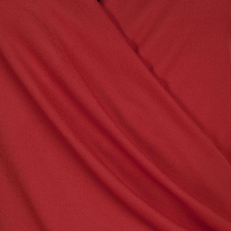 Pre Owned Gianfranco Ferre Red Ruched Draped Long Sleeve Dress L