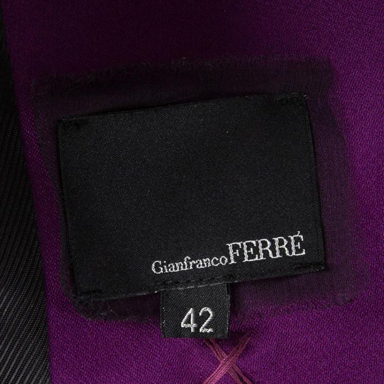 Pre Owned Gianfranco Ferre Purple Satin Tailored Blazer M