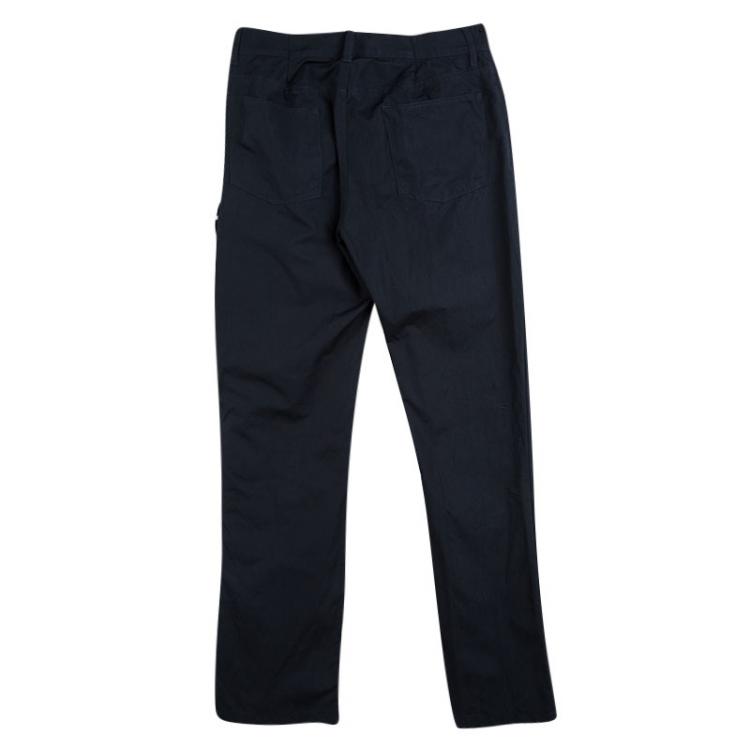 Pre Owned GF Ferre Navy Blue Logo Patchwork Detail Pants and Jacket Set S
