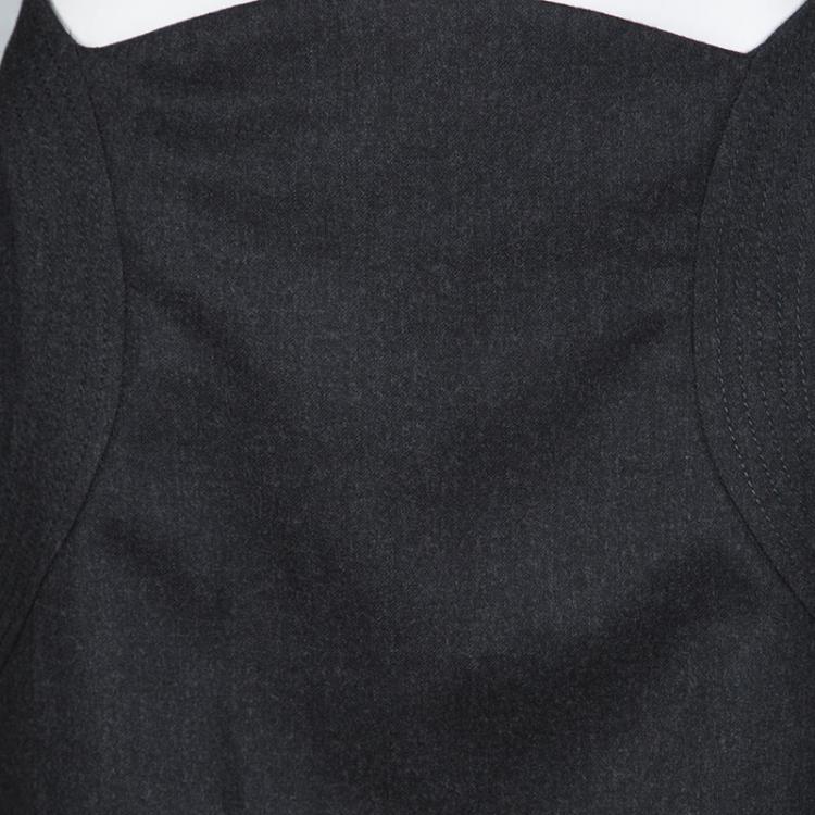 Pre Owned Gianfranco Ferre Dark Grey Wool Pencil Skirt M