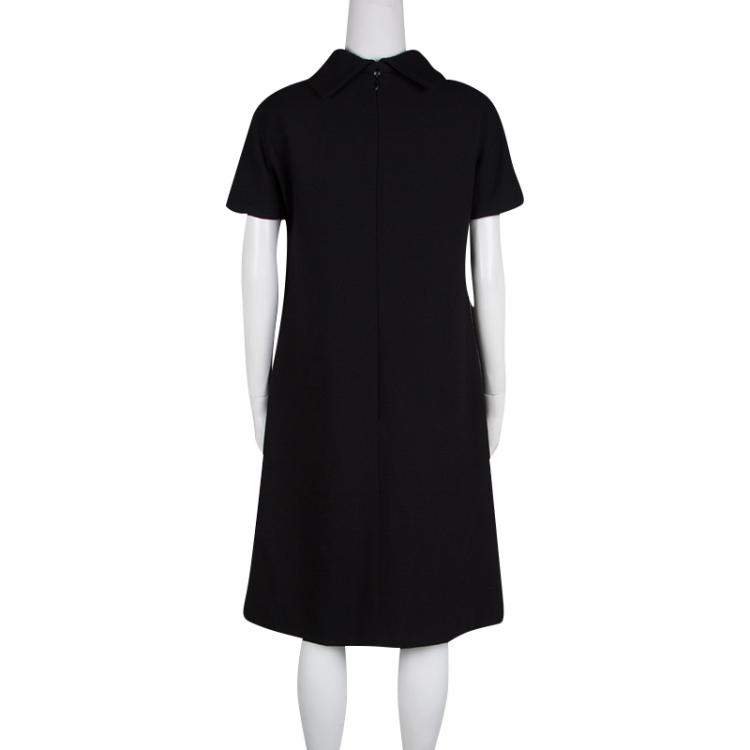 Pre Owned Gianfranco Ferre Black Sequin Embellished Wool Dress M