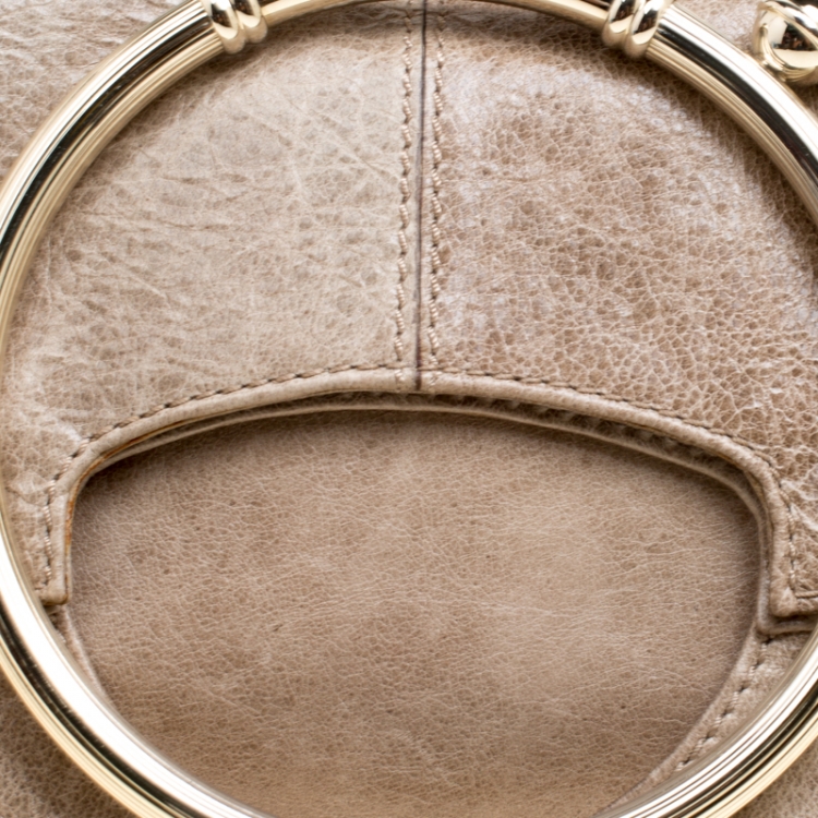 Pre Owned Gianfranco Ferre Beige Leather Foldover Clutch