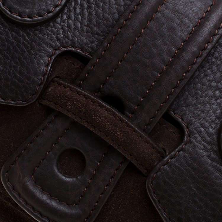 Pre Owned Gianfranco Ferre Brown Suede and Leather Satchel