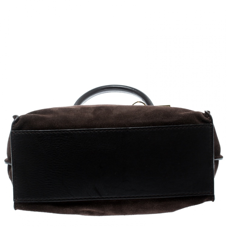 Pre Owned Gianfranco Ferre Brown Suede and Leather Satchel